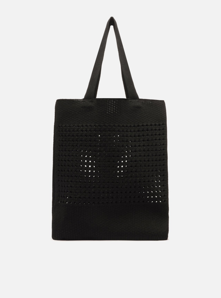Bolsa Shopping Crochê Preto Grande Brizza | ZZ MALL