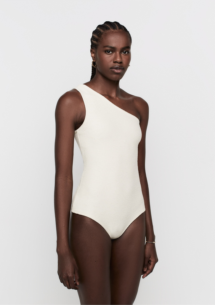 Body Off-White DZARM Ajustado Texturizado Com Elastano