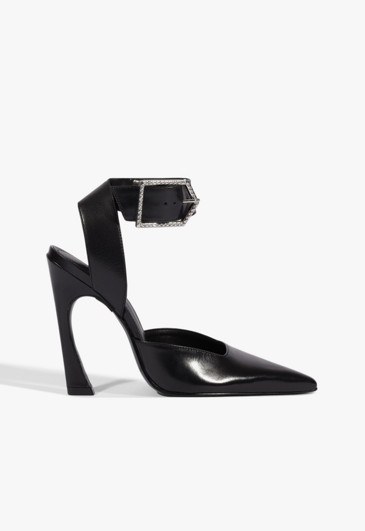 Scarpin Glam Couro Preto