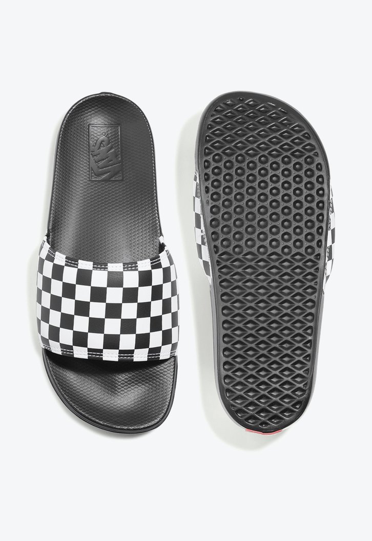 Chinelo Slide-On La Costa Checkerboard True White Black