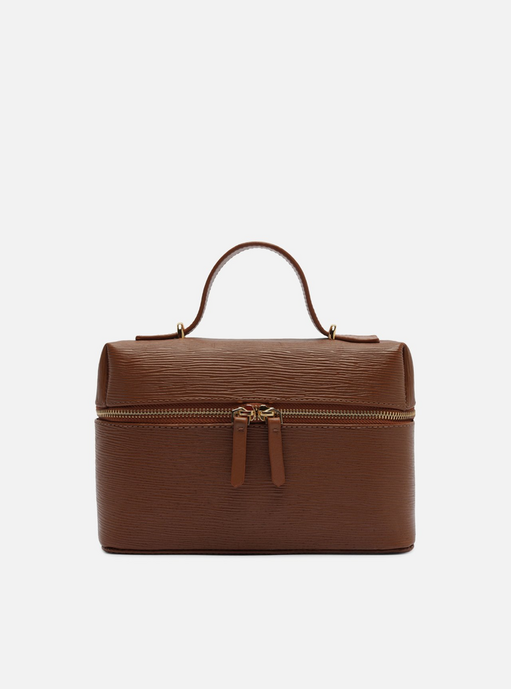 Bolsa Tiracolo Marrom Couro Média
