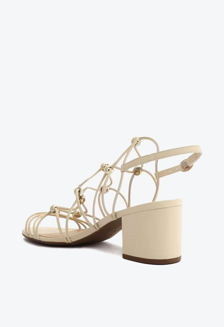 Sandália Off-White Arezzo Bloco Tiras Esferas