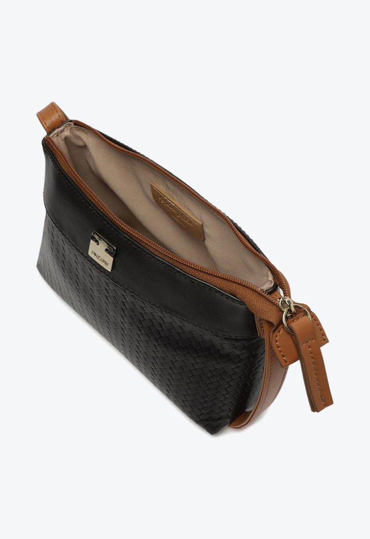 Bolsa Tiracolo Preta Anacapri Tressê Média