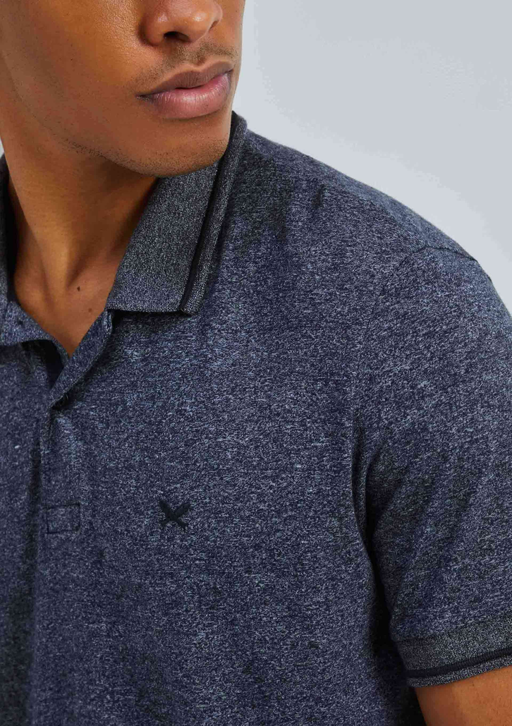 Camisa Polo Preto Básica Em Malha Texturizada