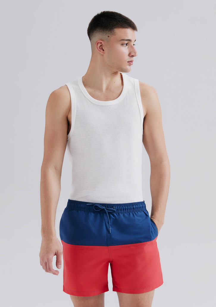 Shorts De Banho Vermelho Hering Masculino Com Recorte