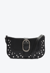 Bolsa Crossbody Preta Anacapri Média Fivela Tachas
