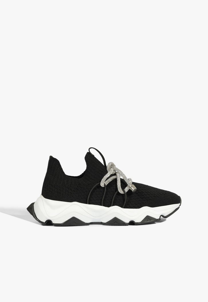 Tênis Knit Brilho Preto