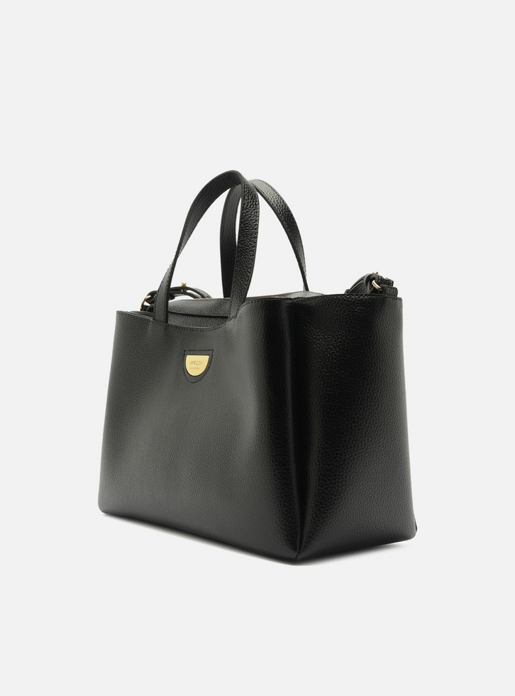 Bolsa Tote Preta Grande Tag Metal | ZZ MALL