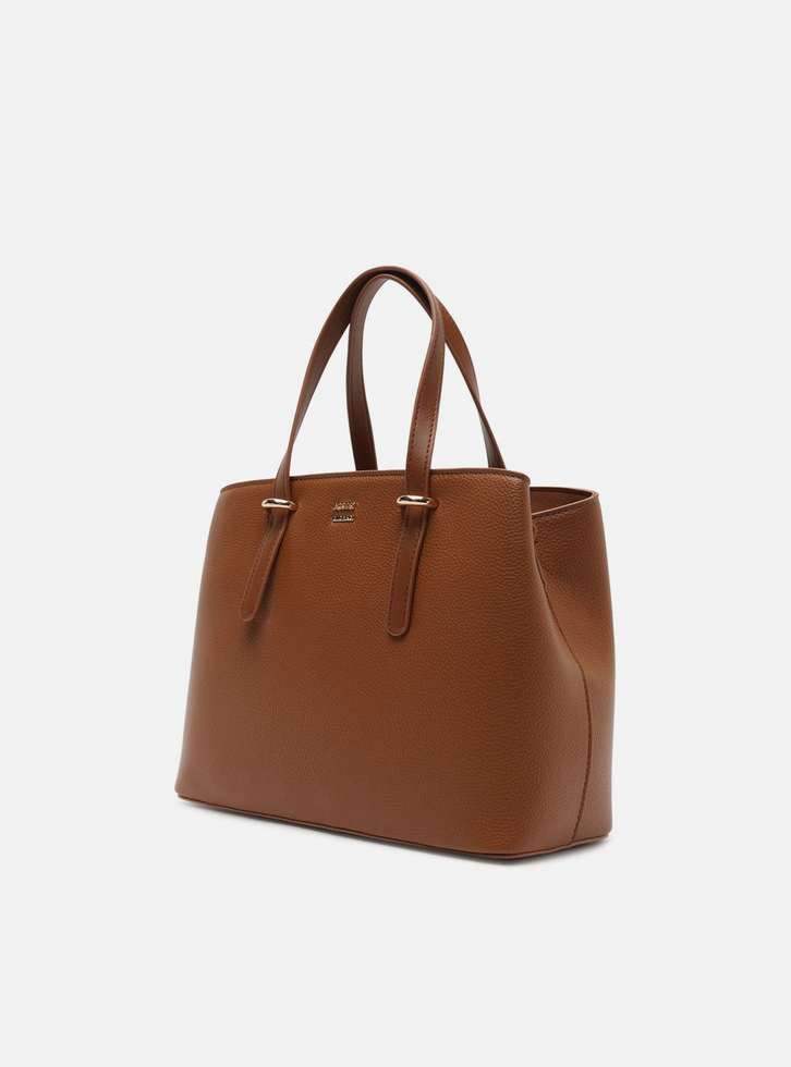 一茶 Bolsa Tote Marrom Média | ZZ MALL