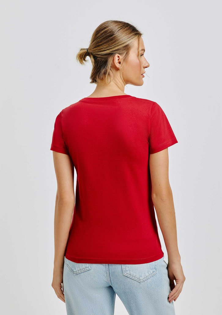 Blusa Básica Vermelha Hering Manga Curta Slim