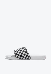 Chinelo Slide-On La Costa Checkerboard Black Marshmallow