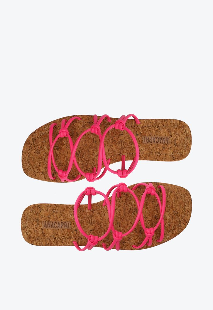 Rasteira Rosa Tiras De Nó