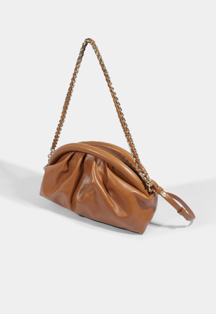 Bolsa Pouch Buzz Couro Marrom