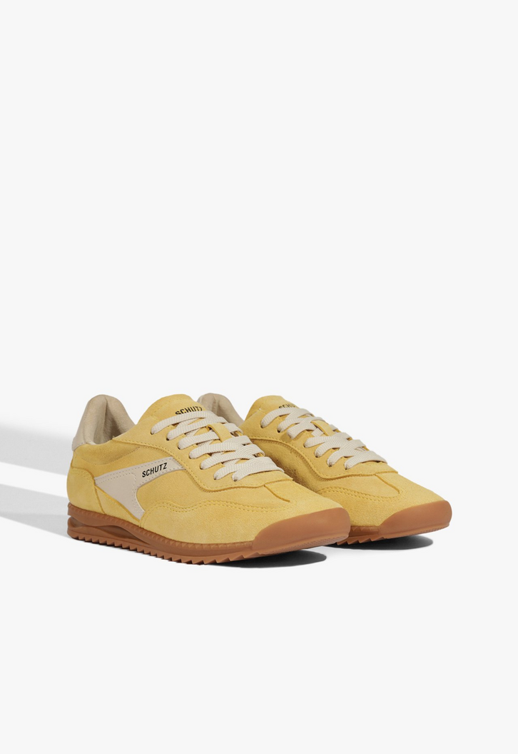 Tênis Vintage Couro Amarelo