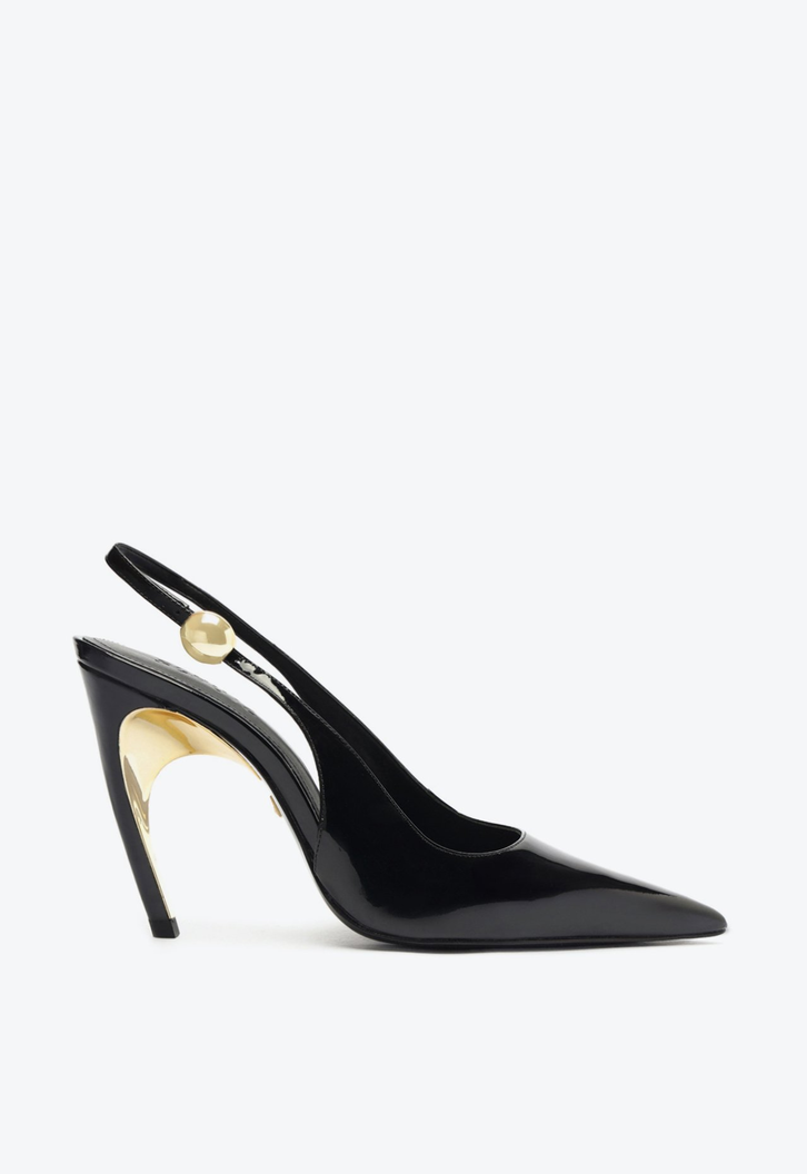 Slingback Curve Heels Preto