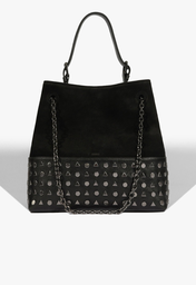 Bolsa Hobo Yana Couro Camurça Preta