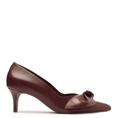 SCARPIN VERMELHO AREZZO COURO SALTO FINO LAÇO MAXI
