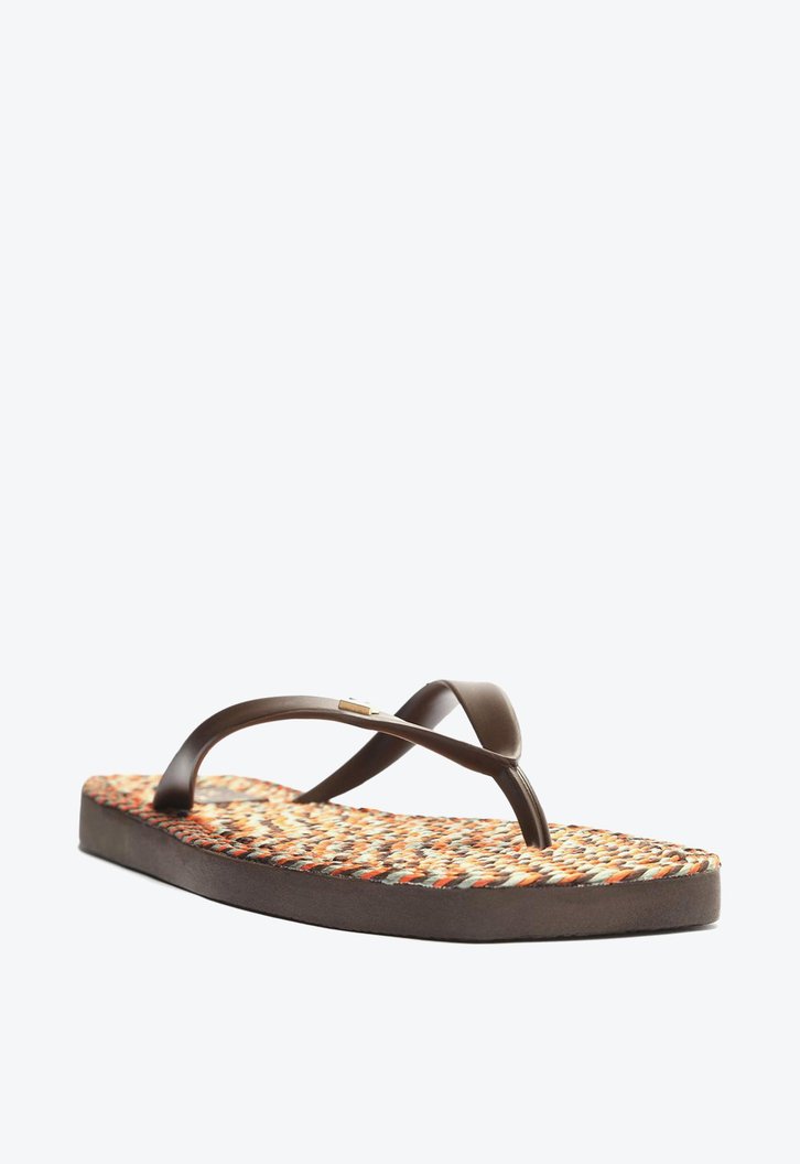 Chinelo De Dedo Marrom Brizza Mint Fluo