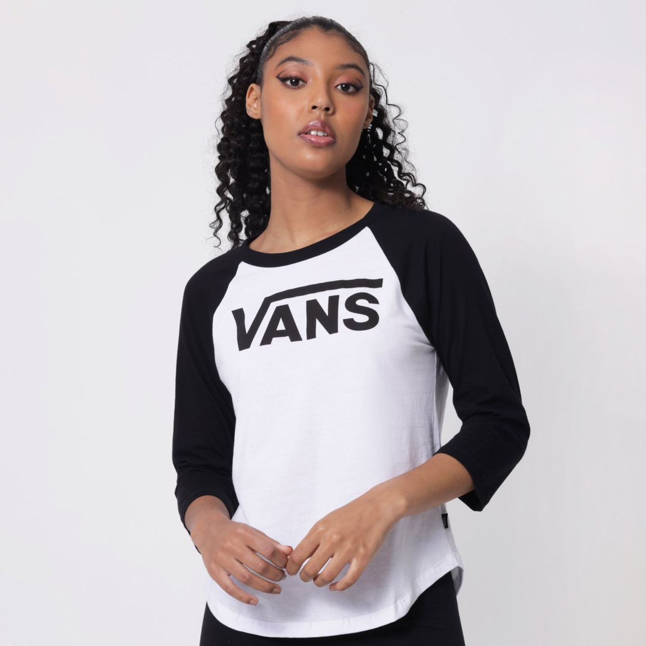 Blusa Vans Feminina Camiseta Preta Vans Camiseta Vans Flying V 3/4