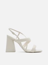 Sandália Off-white Arezzo Couro Bloco Geométrica Mariana
