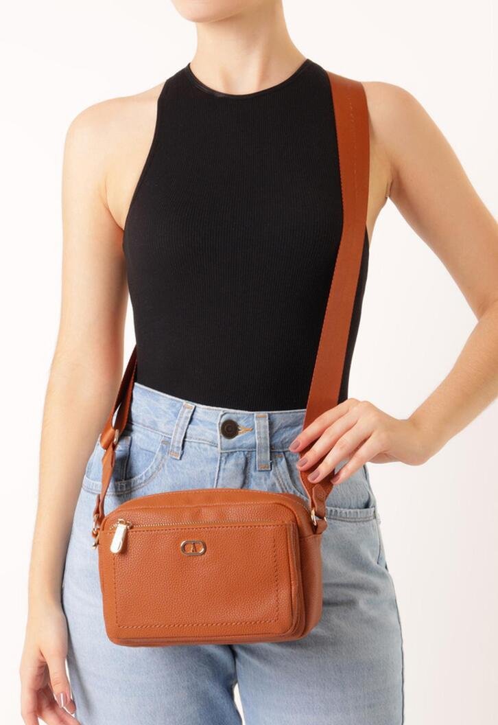 Bolsa Tiracolo Média Floater Gorgurão Marrom