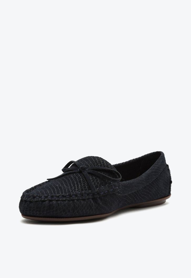 Mocassim Azul Anacapri Marinho Textura Lacinho
