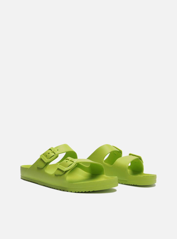 Slide Verde Lima Flatform Tiras Brizza