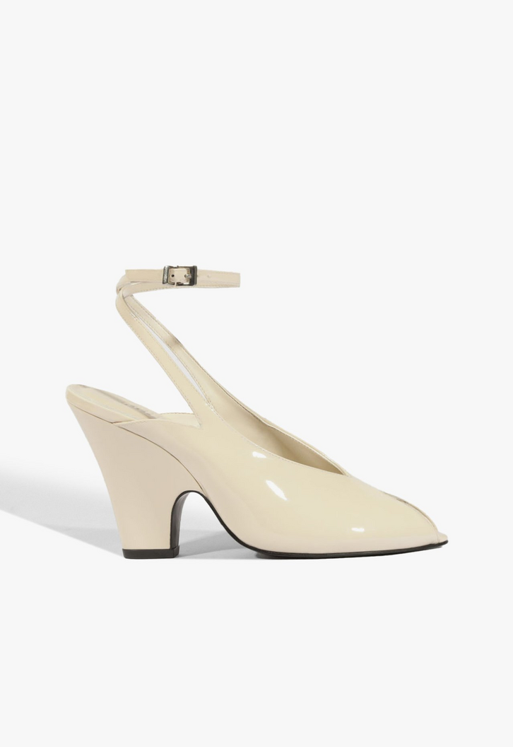 Sandália Slingback Liv Verniz Branca