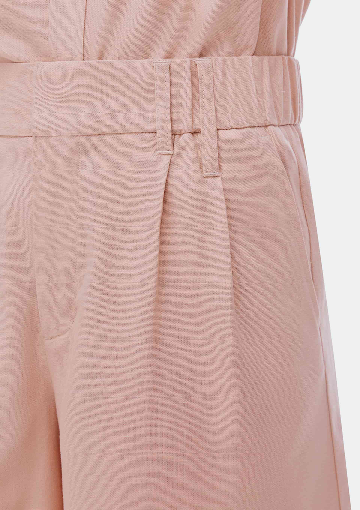 Shorts Rosa Hering De Alfaiataria Em Linho
