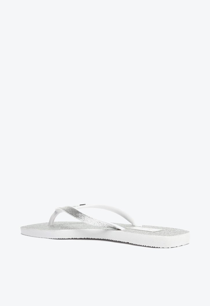 Chinelo De Dedo Branco Brizza Glitter Square
