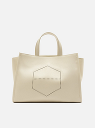 Bolsa Tote Branca Grande Logo Perfurado | ZZ MALL