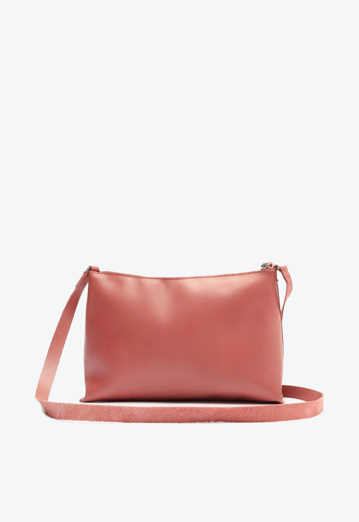 Crossbody Rosa Anacapri Couro Cora Média