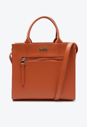 Bolsa Tote Laranja Anacapri Zíper Média