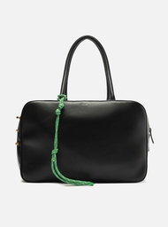 Bolsa Tote Marrom Laranja Arezzo Couro Grande Charm | ZZ MALL