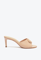 Sandália Mule Rosa Claro Schutz Salto Baixo Couro