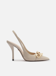 Scarpin Preto Salto Alto Slingback Elos | ZZ MALL