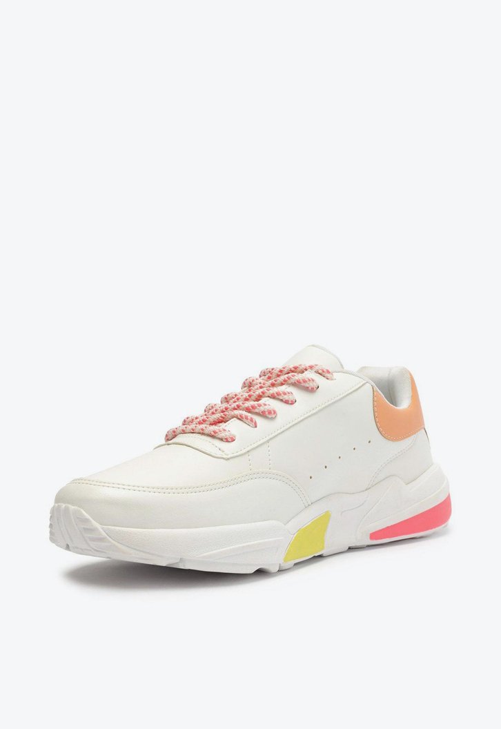 Tênis Branco Amarração Detalhe Multicolor Fun