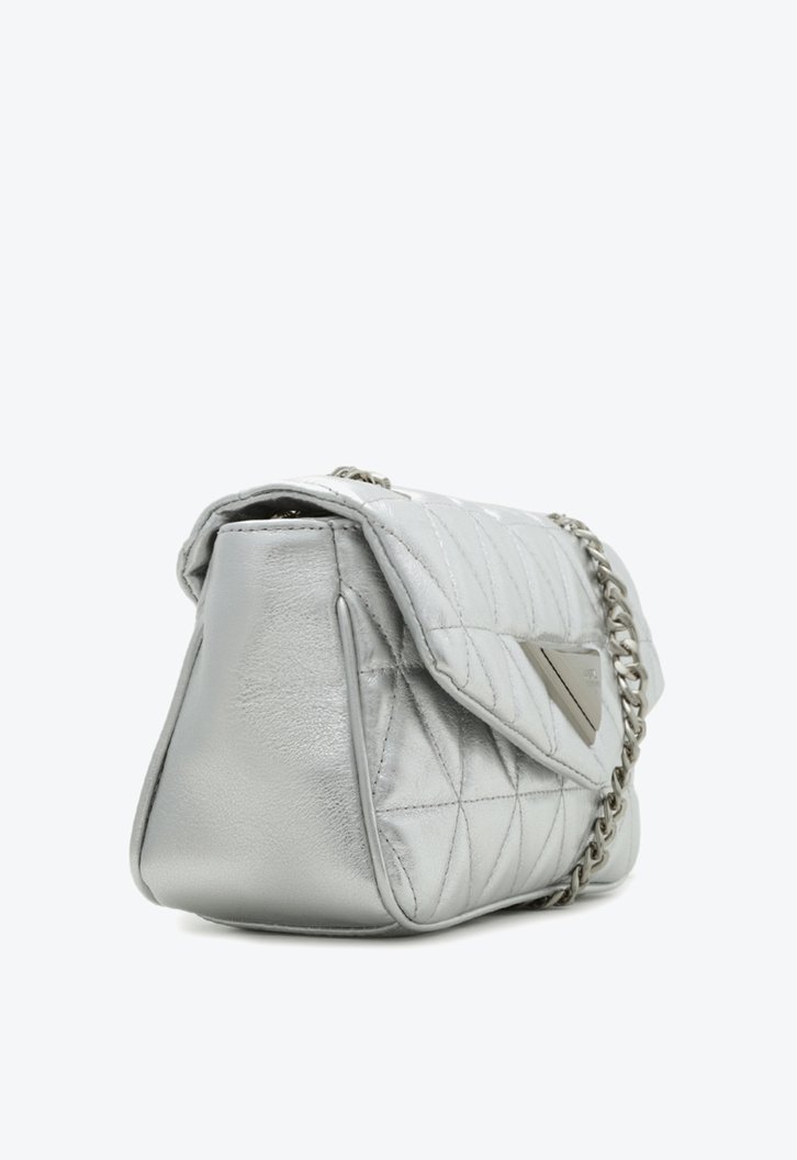 Bolsa Tiracolo Prateada Schutz Pequena Matelassê 944