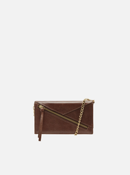 Bolsa Tiracolo Carteira Marrom Arezzo Couro Worn Pequena