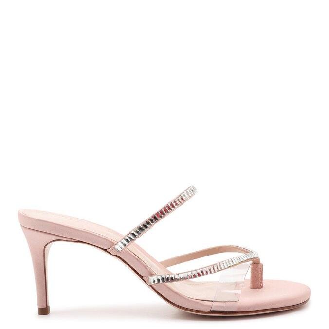 Sandalia Schutz Mule Mid Heel Glam Rose Zz Mall