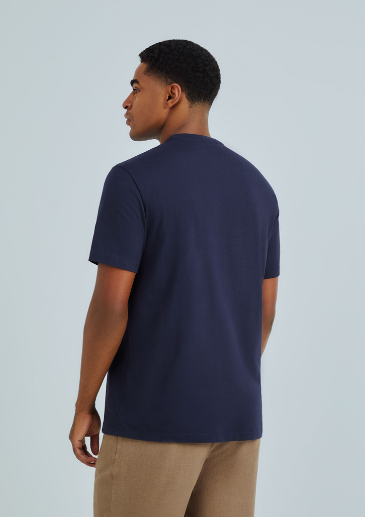 Camiseta Azul Escuro Básica Comfort Super Cotton
