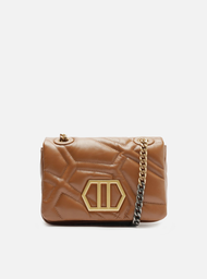 Bolsa Tiracolo Marrom Arezzo Nut Couro Emma Média