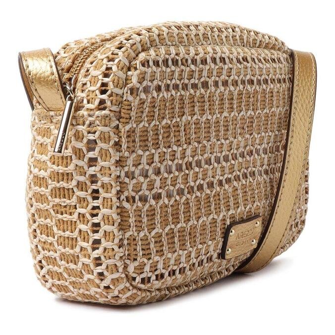 Bolsa Arezzo Tiracolo Fibra Natural Milena Pequena Dourada | ZZ MALL