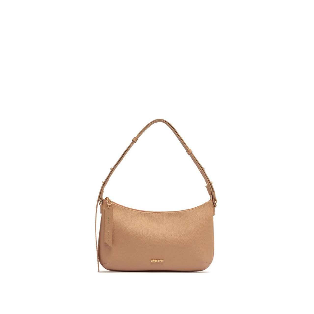 Bolsa Tiracolo Pequena Zíper Bege