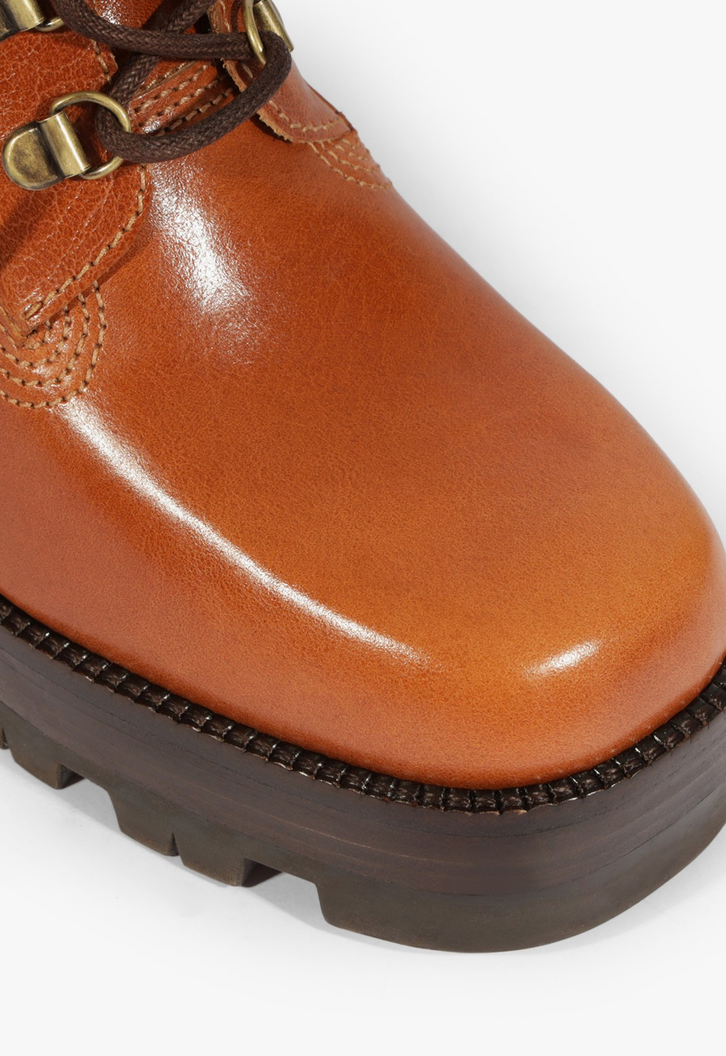 Bota Coturno 240 Lace Couro Marrom