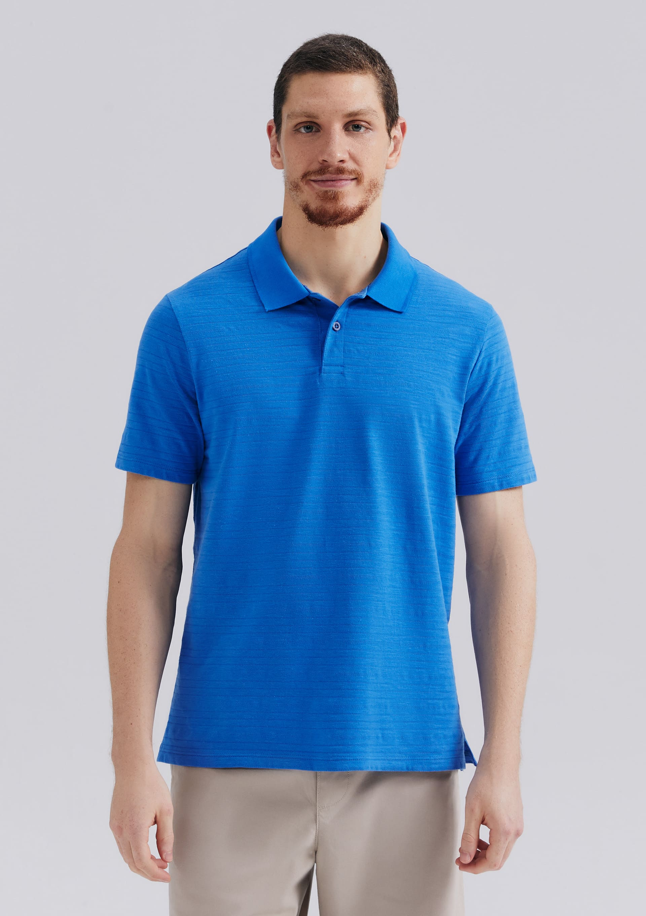 Camisa Polo Azul Hering Manga Curta Texturizada | ZZ MALL