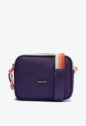 Crossbody Roxa Anacapri Nylon Média Alça Listrada