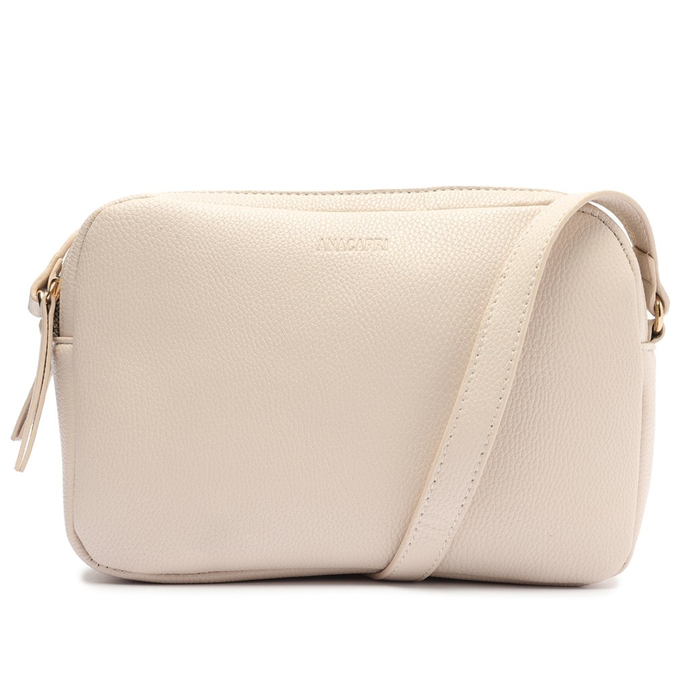 Crossbody Branca Anacapri Zíper Duplo Médio