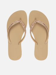 Chinelo De Dedo Dourado Brizza Strass Essential