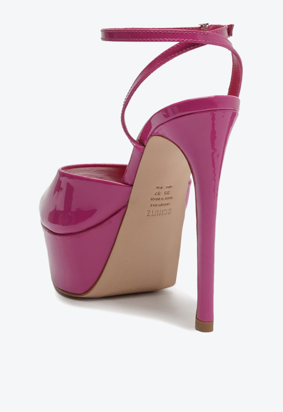 Sandália Meia Pata Rosa Schutz Verniz | ZZ MALL
